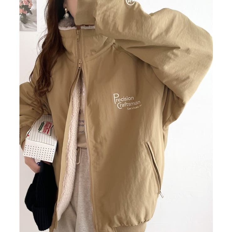 JAVAジャバ 別注》ダブルジップでオシャレ見え。胸刺繍ナイロンボア