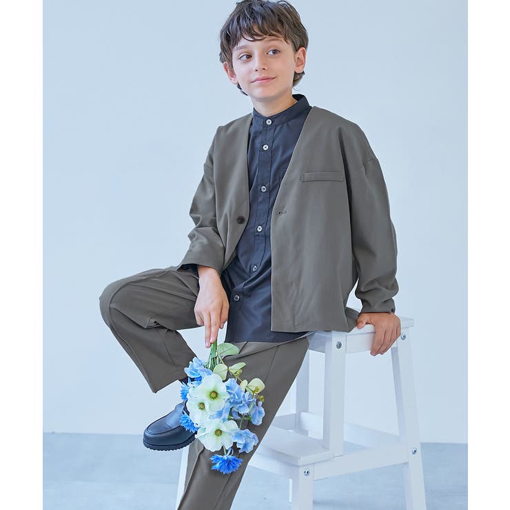 フォーマル ノーカラージャケット セットアップ(ロングパンツ)[品番