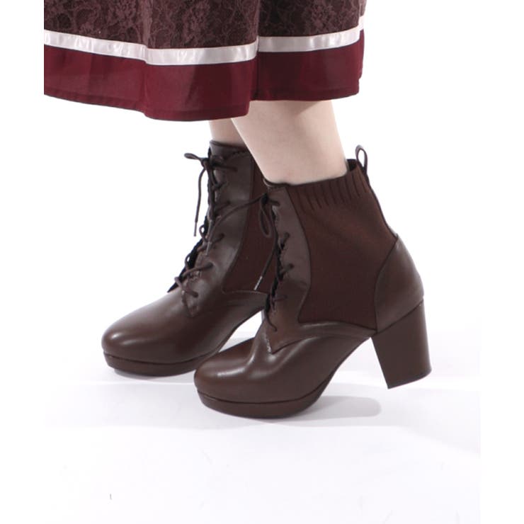 レースアップソックスブーツ[品番：IGAW0002196]｜axes femme