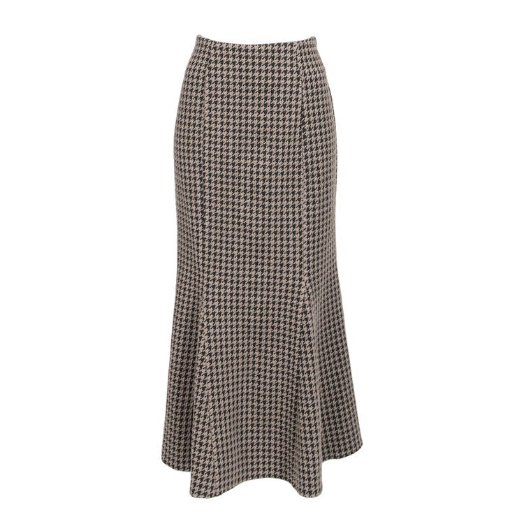 千鳥格子柄ハイウエストマーメイドスカート [22620 ロングスカート