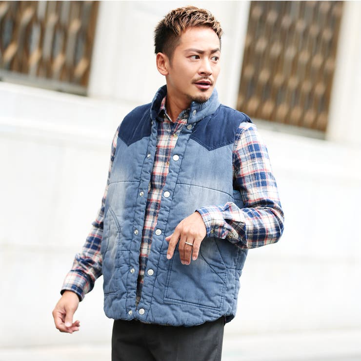 ◇デニム中綿ベスト◇ダウンジャケット 中綿ジャケット メンズ[品番