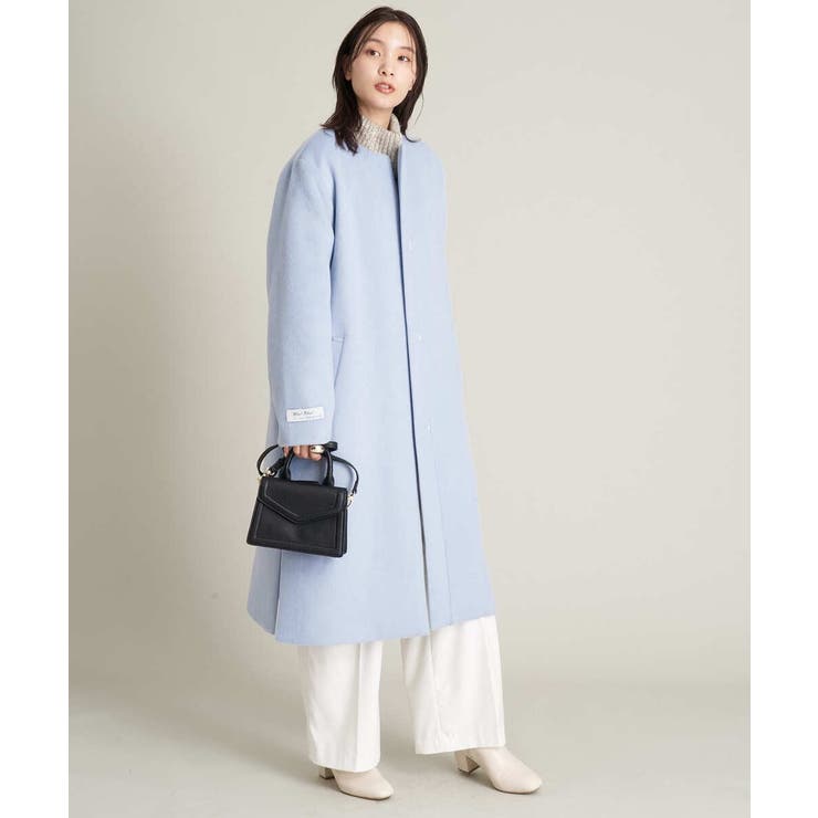 ウールカシミヤノーカラーロングコート[品番：ITKW0006186]｜a.v.v