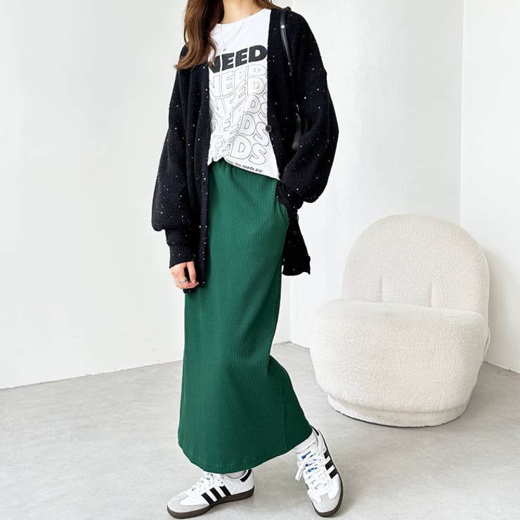 すっきり見え！リブタイトロングスカート[品番：GERW0010583]｜GeeRA