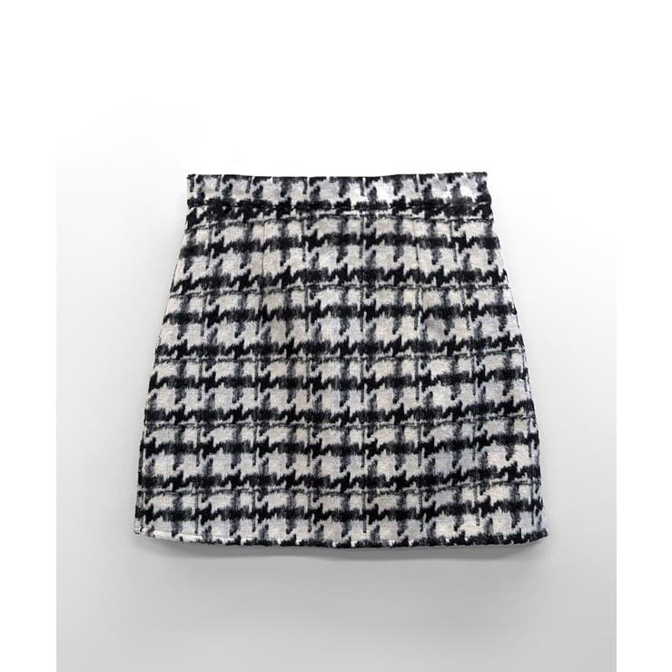 ハイウエストミニスカート 千鳥格子柄 インナーパンツ付き[品番