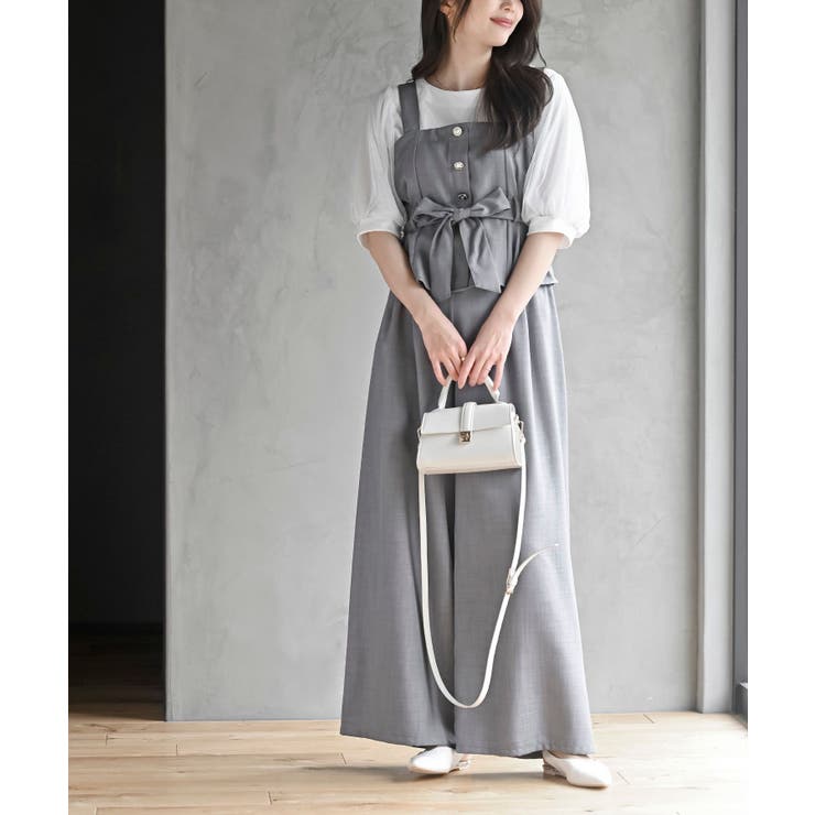 多釦ビスチェ×ワイドパンツセットアップ[品番：RPSW0003672]｜rps