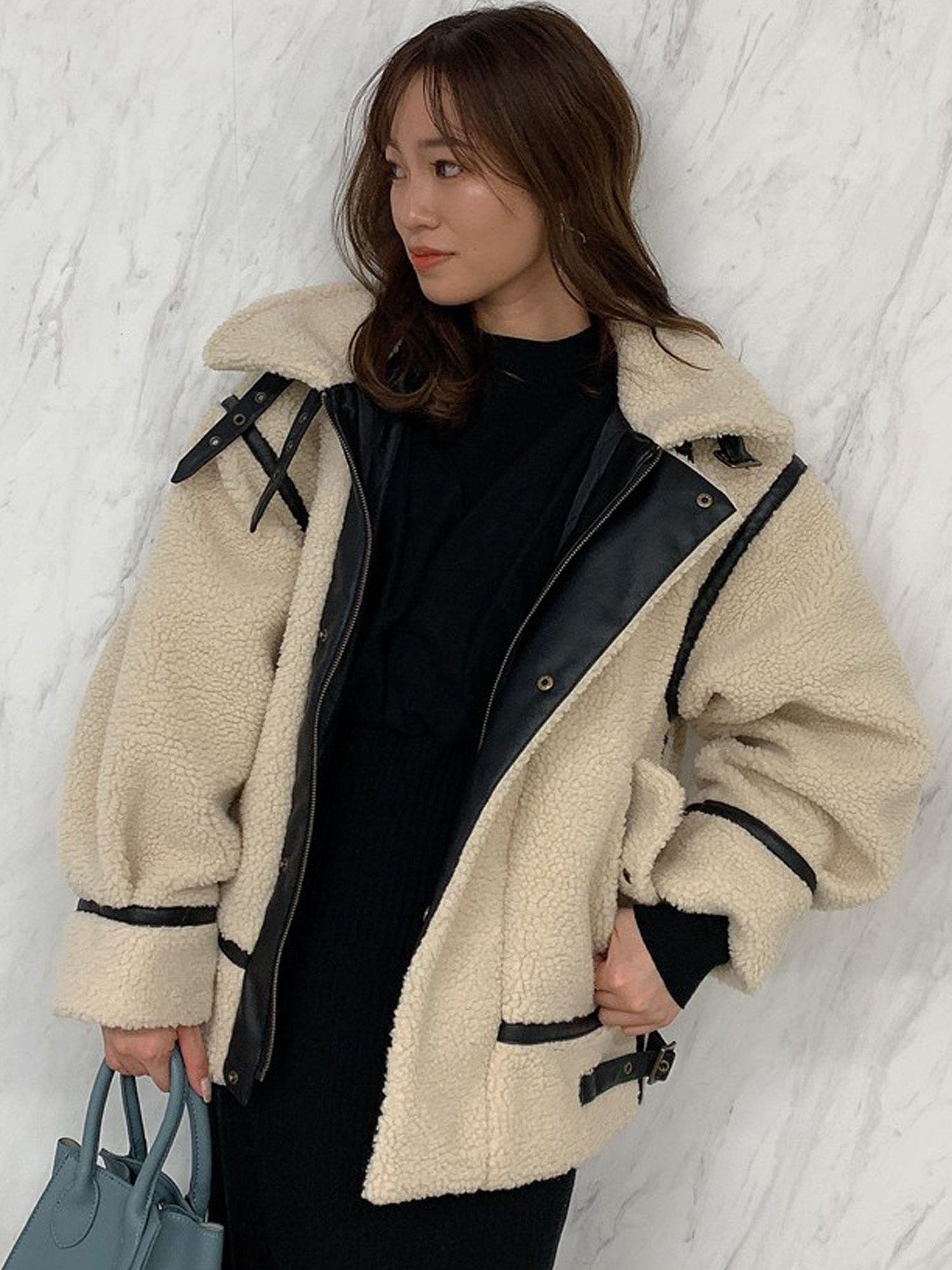 パイピングベルトボアブルゾン[品番：MKSW0042627]｜dazzlin（ダズリン