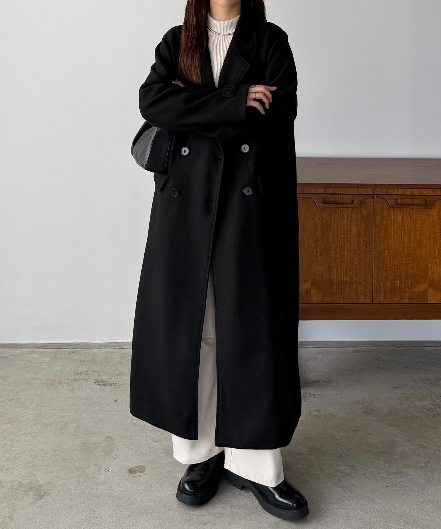 callautia ダブルボタンロングチェスターコート[品番：AMTW0012629