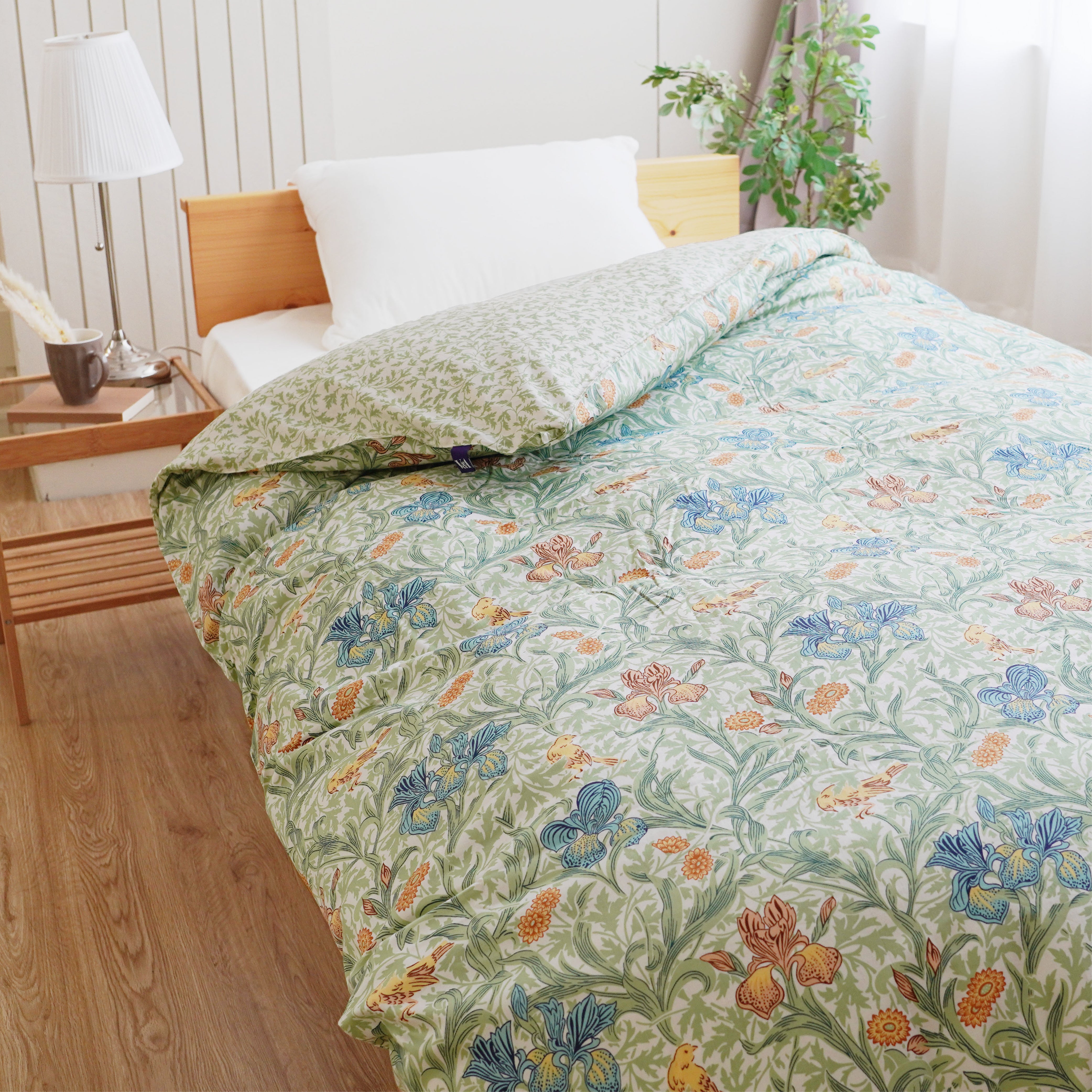 V&A ウィリアム・モリス 掛け布団カバー 綿100% アイリス柄 シングル