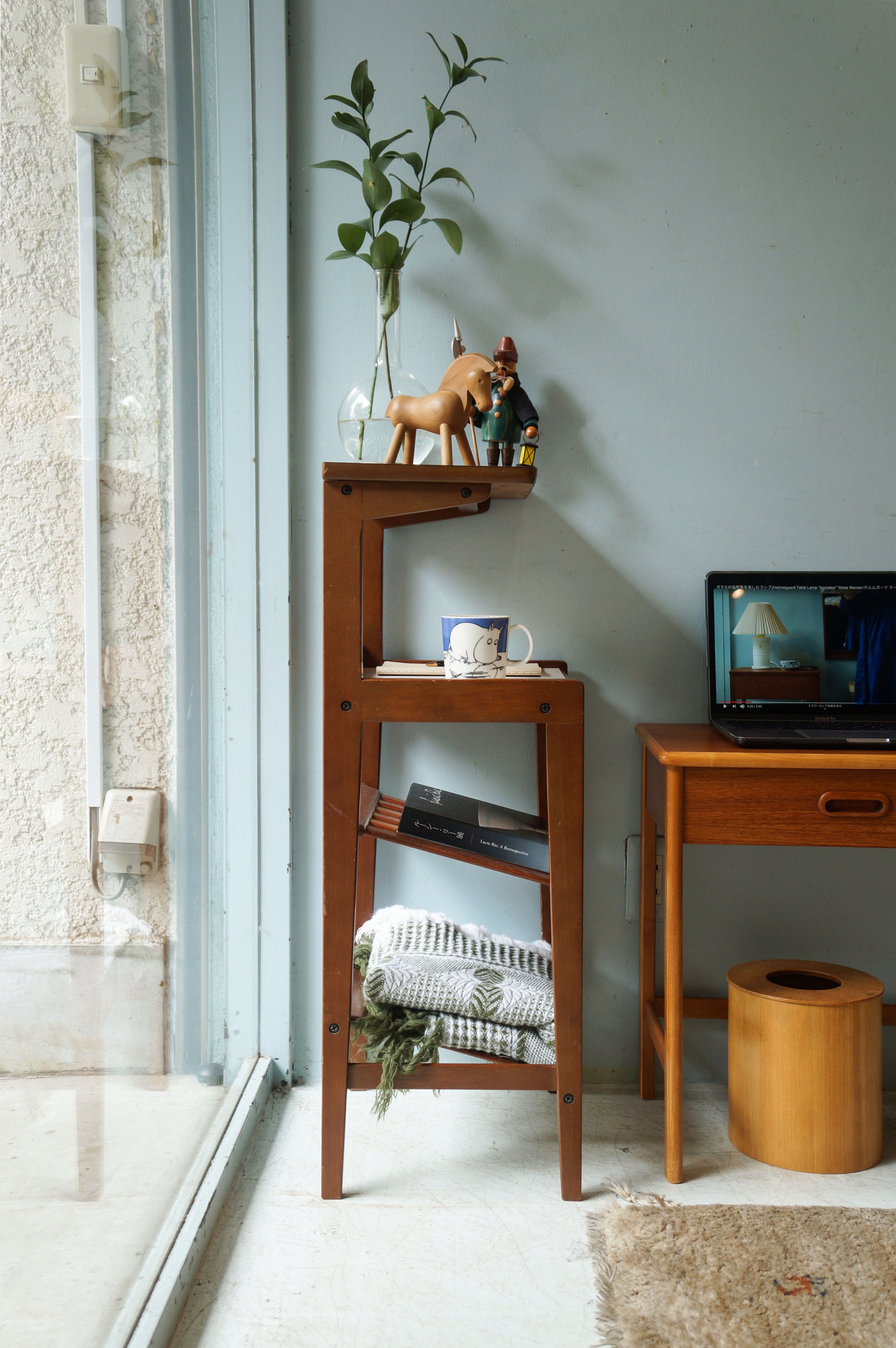 オールドカリモク サイドシェルフ マガジンラック/Old Karimoku Side