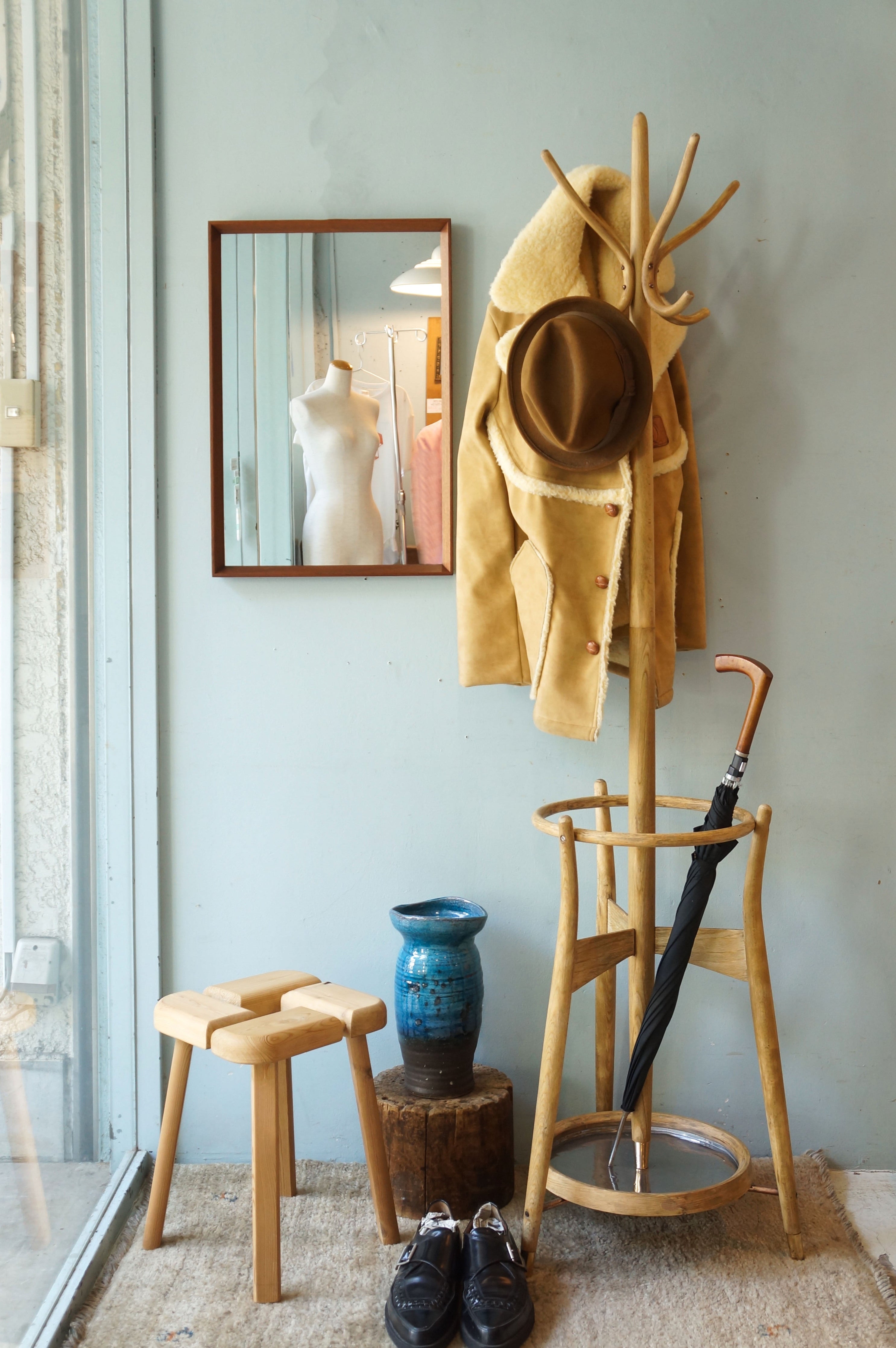 秋田木工 ハンガーラック 傘立て ジャパニーズモダン ヴィンテージ