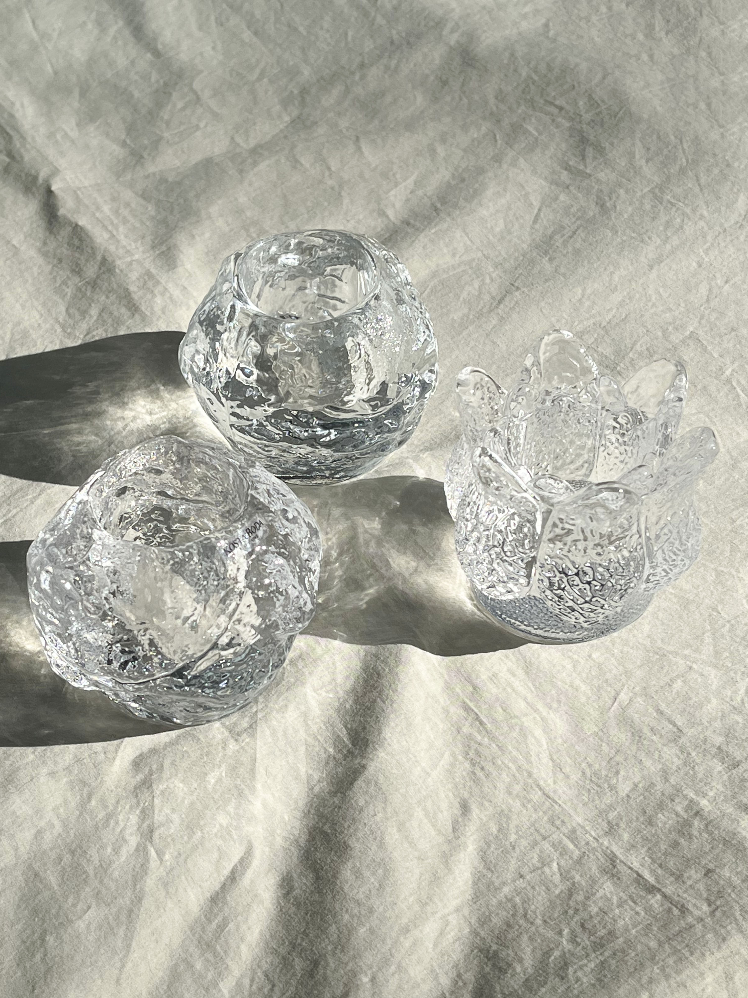 スウェーデン ガラス キャンドルホルダー 北欧インテリア/Swedish