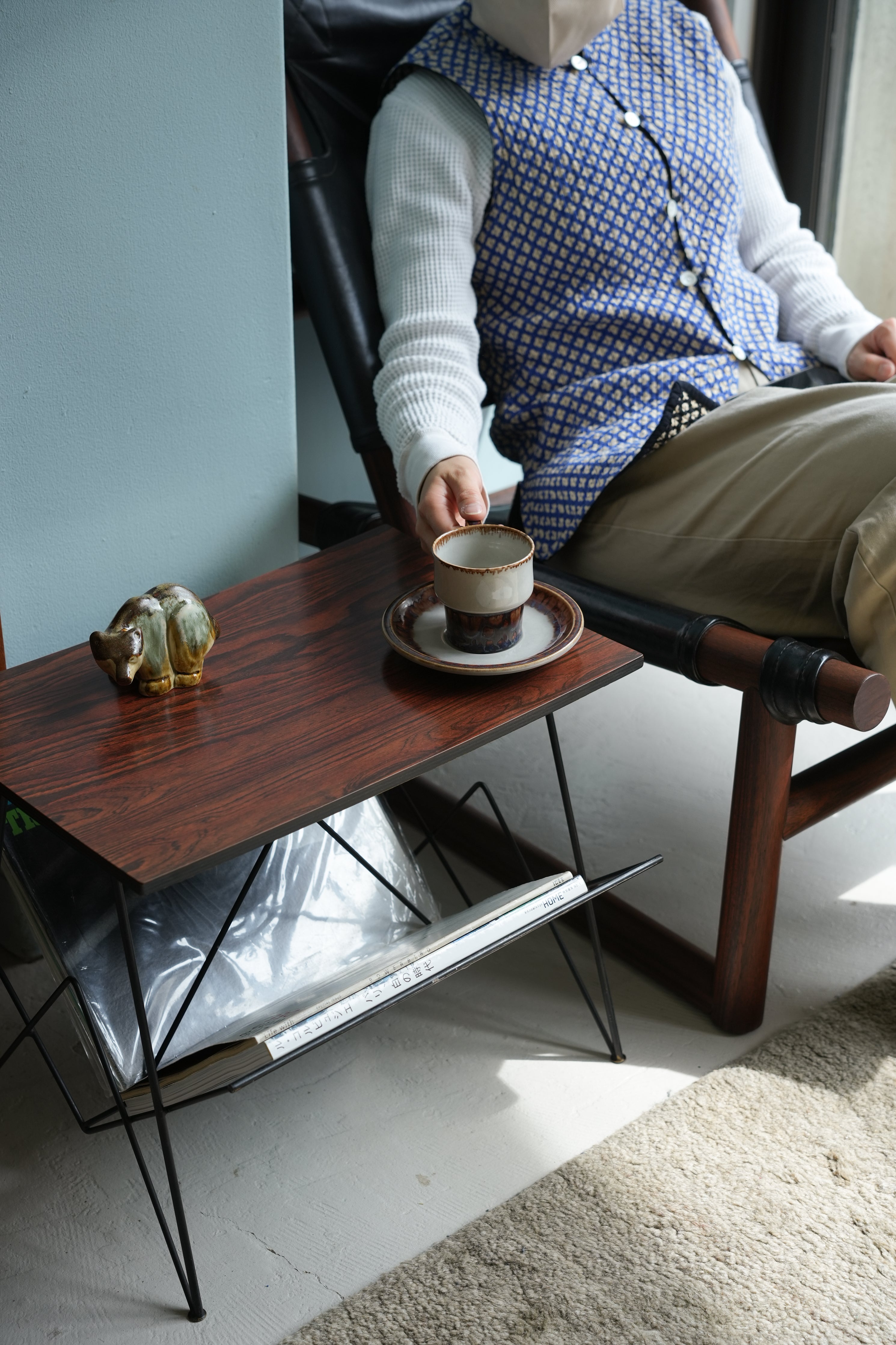 ミッドセンチュリーヴィンテージ サイドテーブル マガジンラック