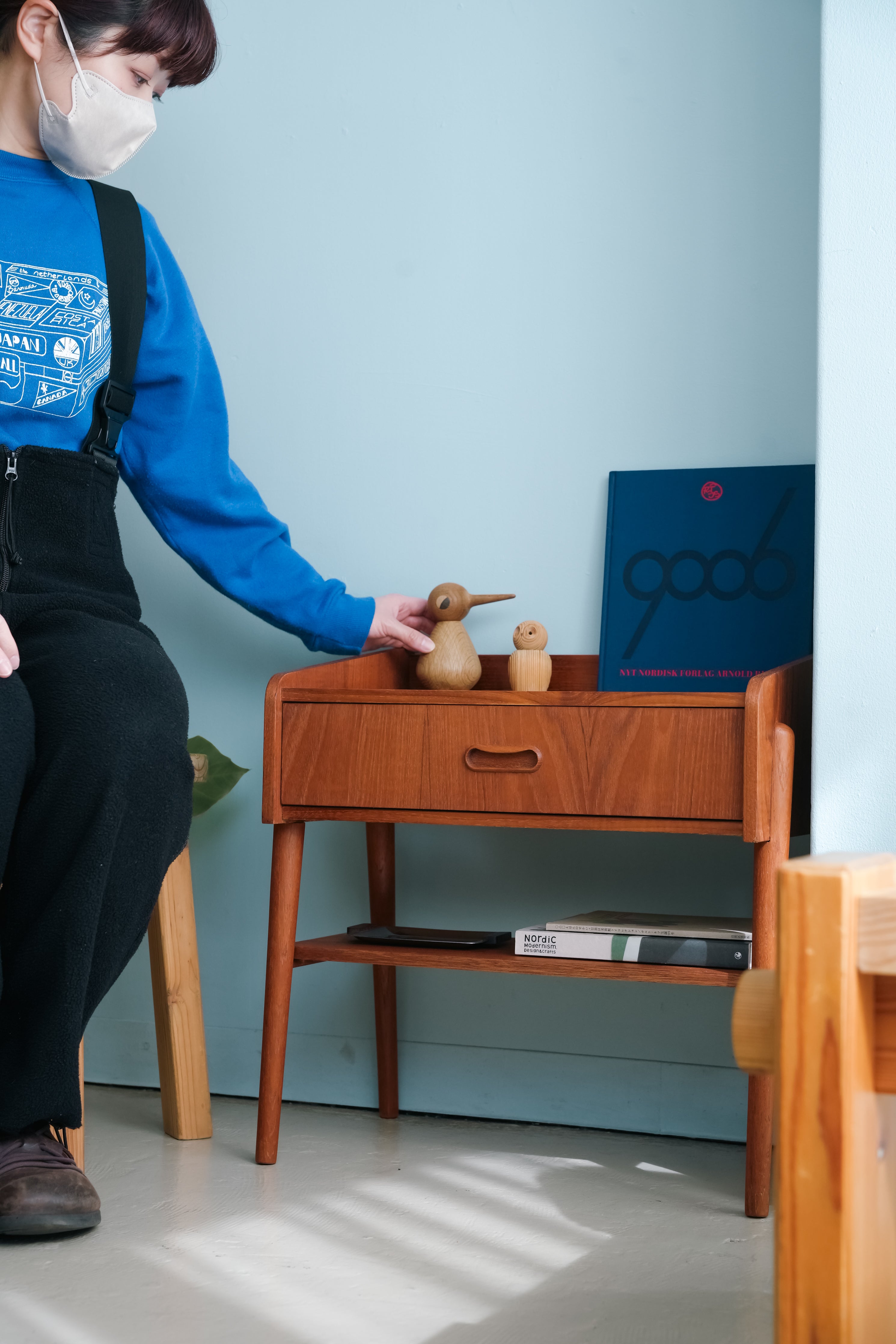 デンマークヴィンテージ サイドチェストテーブル チーク材 北欧家具