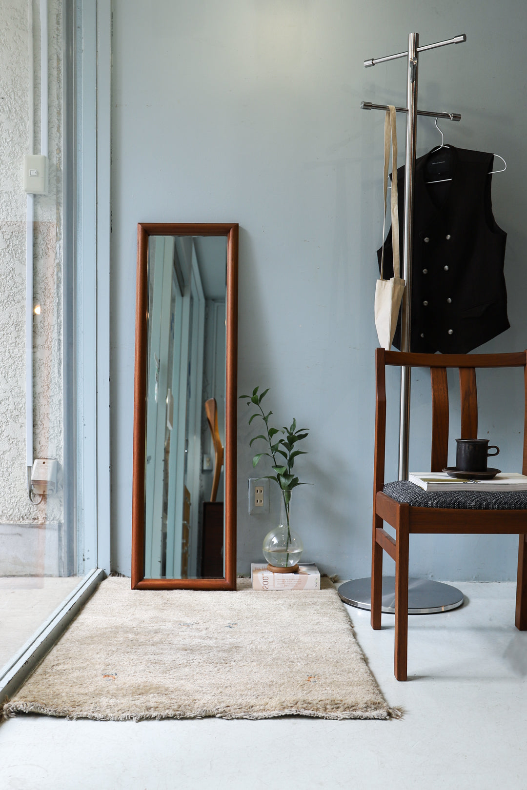 デンマーク ヴィンテージ 姿見 ミラー 鏡 チーク材 インテリア 北欧