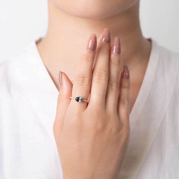 K18/Pt「ロンドンブルートパーズ ルファン」リング｜【オレフィーチェ