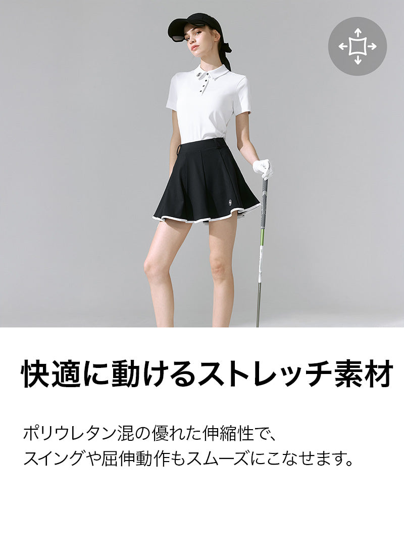 配色ライン入り フレアスカート インナーパンツ付き