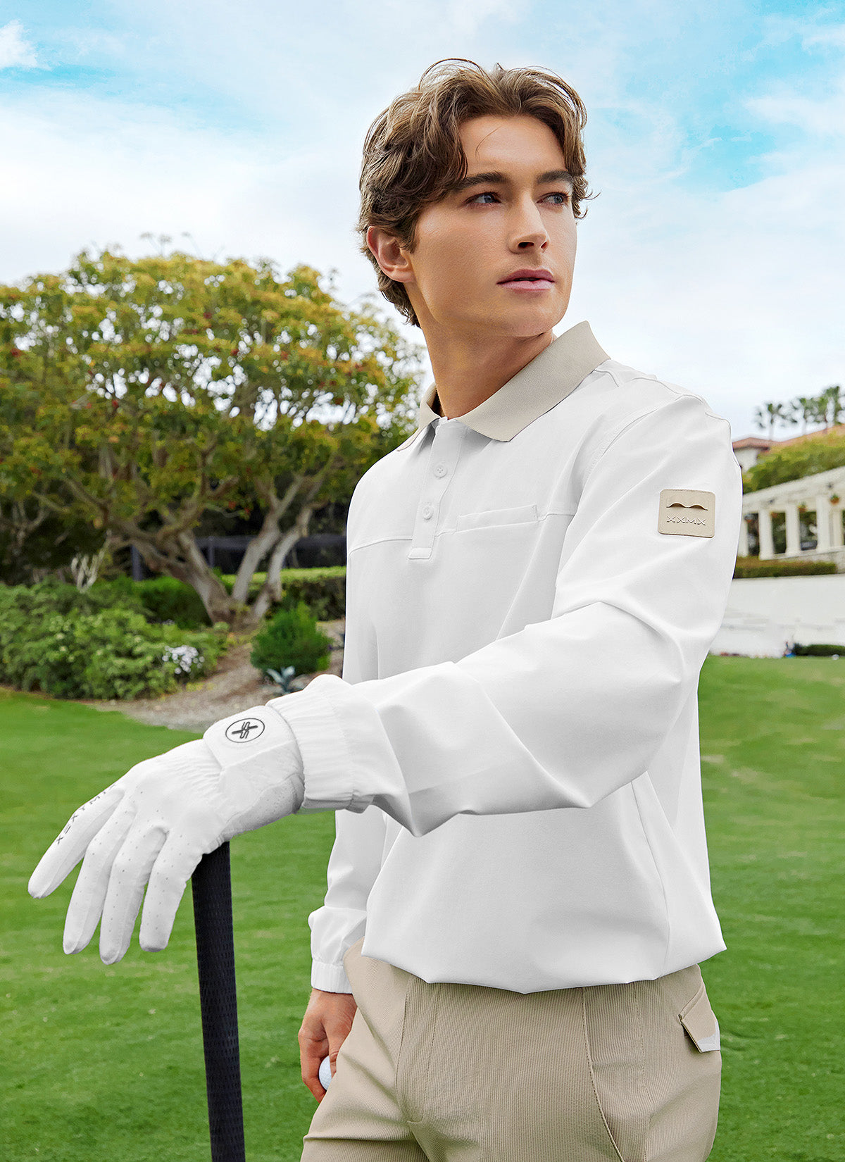 XEXYMENS XGMLT02J1 ユーティリティ ウーブン ポロシャツ 長袖