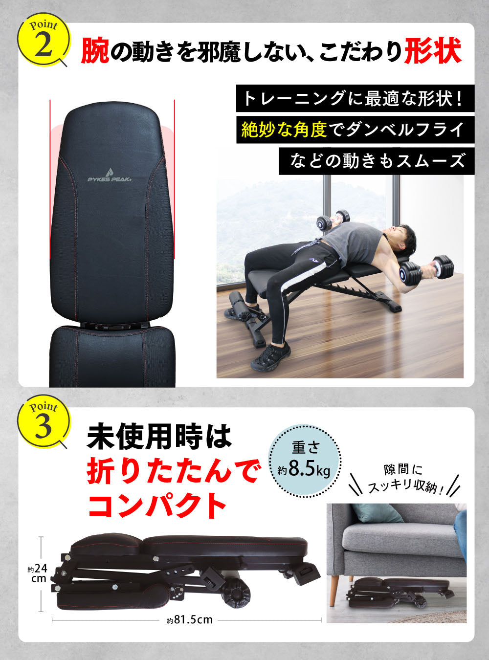 トレーニングベンチ ブラック/レッド