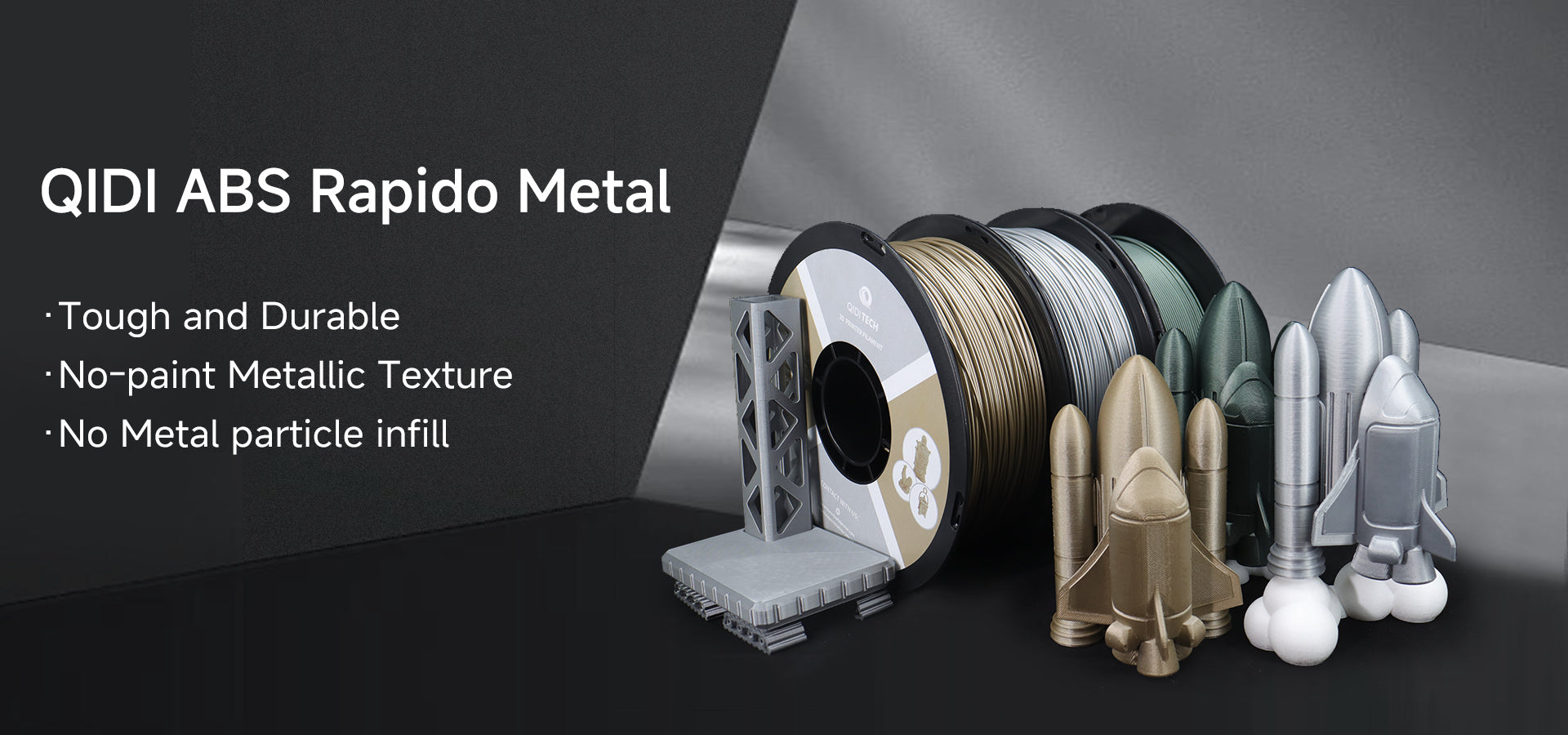 QIDI TECH ABS Rapido 金属フィラメント | 3Dプリント体験を向上