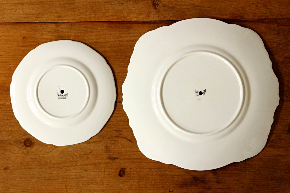 パラゴンの美しい花模様ケーキスタンド イギリスアンティーク陶器