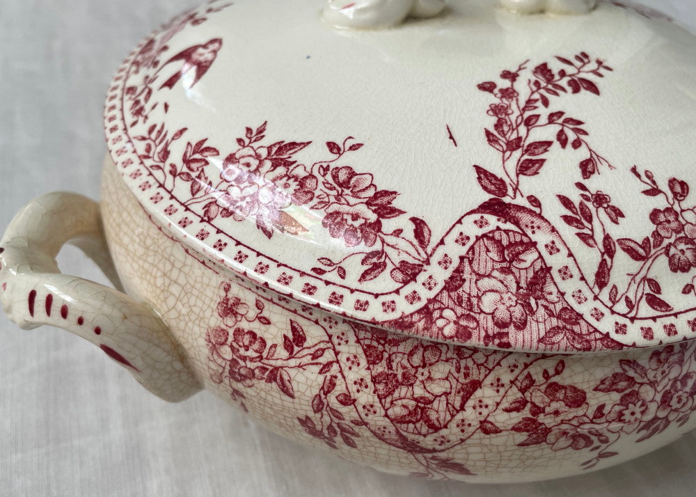 エミールブルジョワ窯ピンクのスーピエール フランスアンティーク