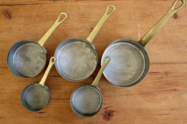 人気のコッパーパン（銅鍋）5点セット フランスアンティークキッチン