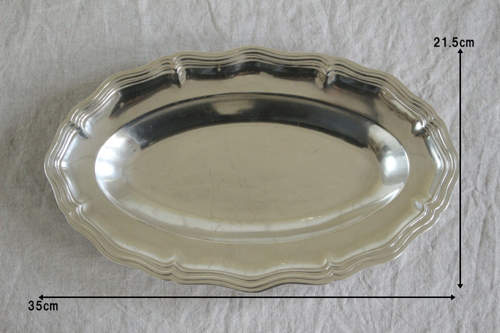 クリストフル社シルバープレートオーバルトレー（35x21.5cm） フランス