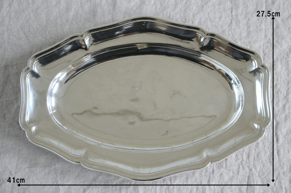 クリストフル社シルバープレートオーバルトレー（41x27.5cm） フランス