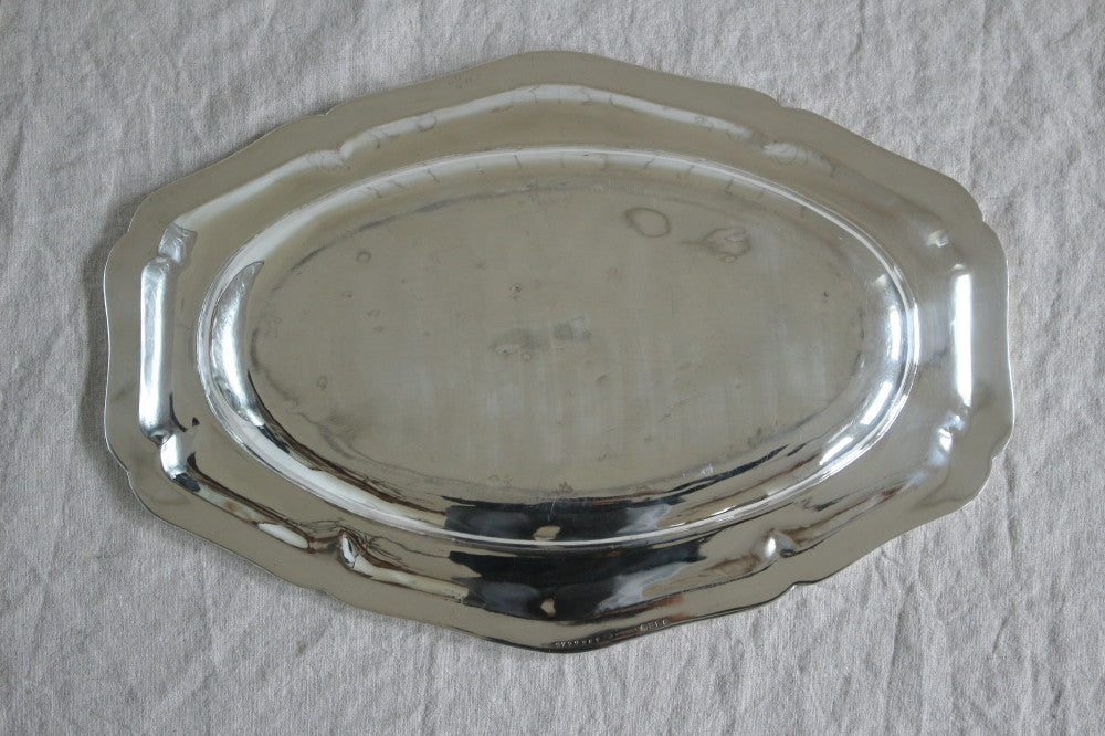 クリストフル社シルバープレートオーバルトレー（41x27.5cm） フランス