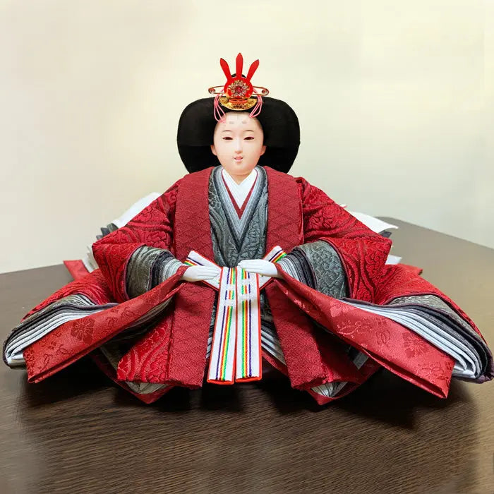 雛人形 品が良い紺色のぼかし染め刺繍スタイル【和泉雛】ひな祭りの