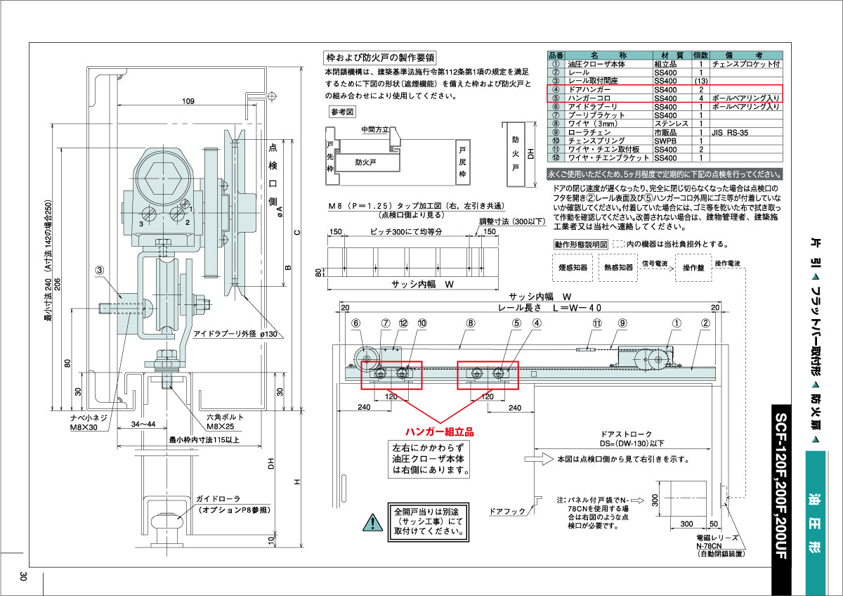 ドアハンガー組立品｜THUスライドクローザー用 メンテナンスパーツ