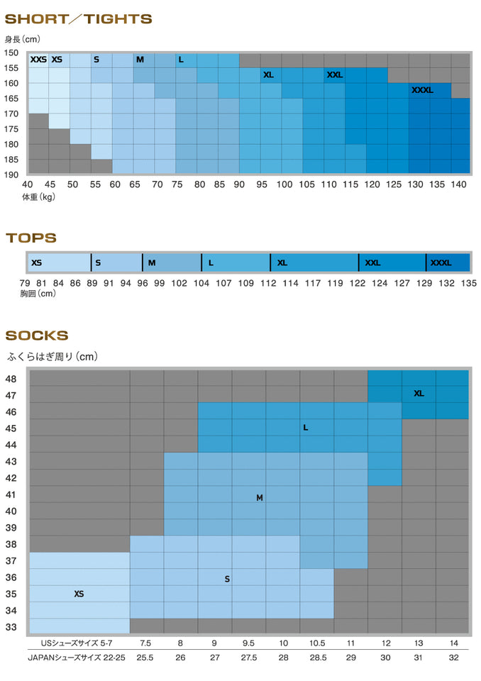 サイズガイド – 2XU Japan