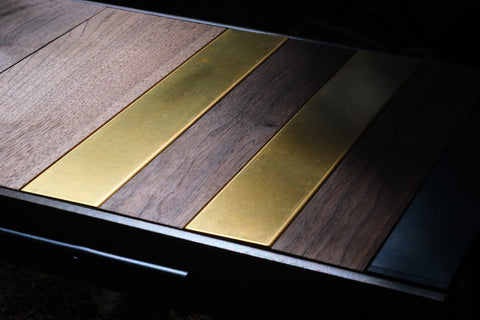 FOG ideal environment IGT天板 ウォールナット無垢＋真鍮無垢 ハーフ