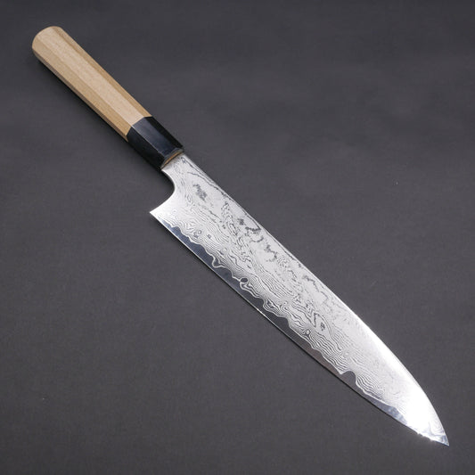 青一鋼 霞仕上 切付牛刀 ウォールナット八角柄 – つば屋庖丁店