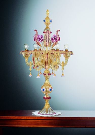 ベネチアングラス（ムラノガラス）テーブルランプ – アンティーク