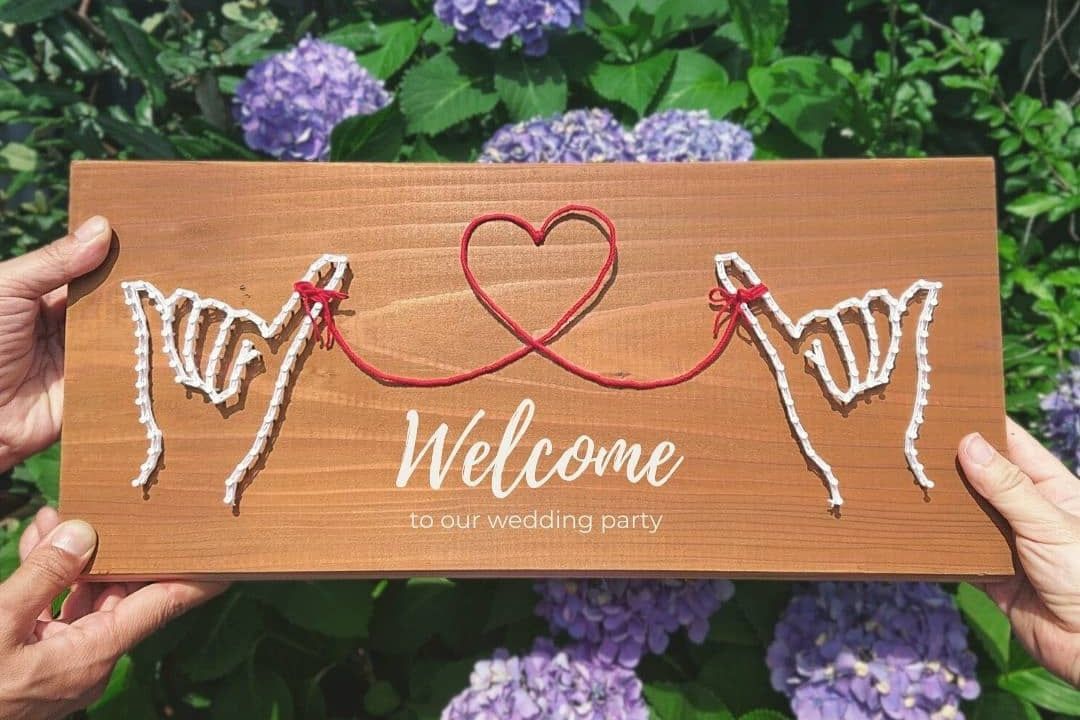 釘と糸でつくるストリングアートが結婚式DIYにおすすめ – WAKAI