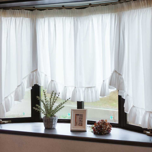 出窓用アーチ型レースカーテン スパンボイル3