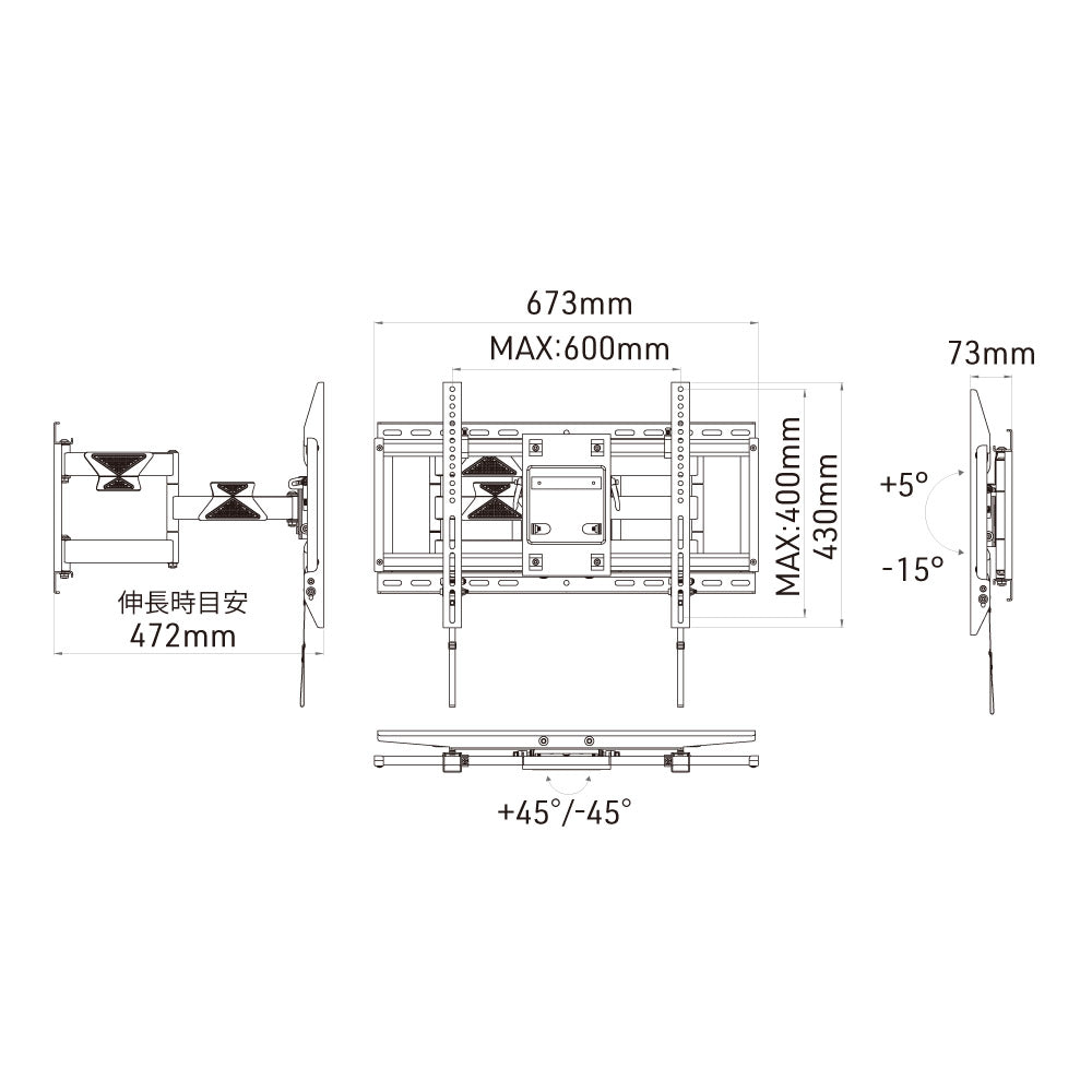 FLM-006-BK｜製品一覧｜ディスプレイ壁掛金具 WALL FIT MOUNT｜製品