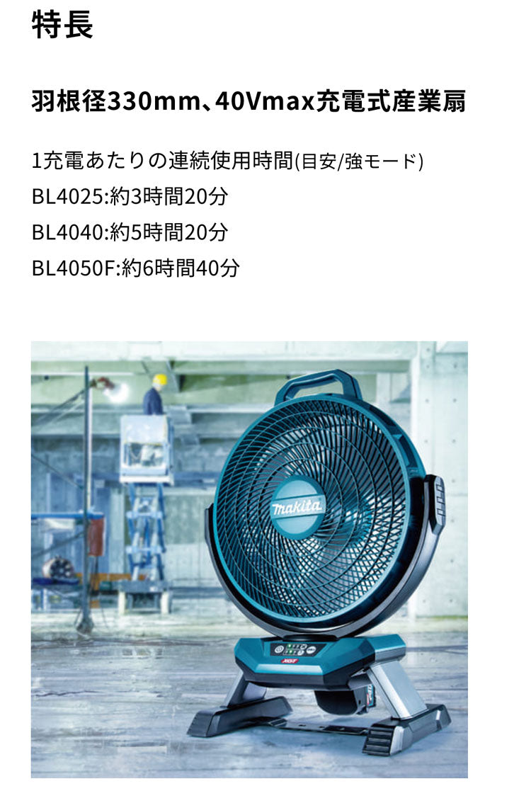 マキタ 充電式産業扇【CF002GZ】本体ノミ バッテリ・充電器別売 — PLOW
