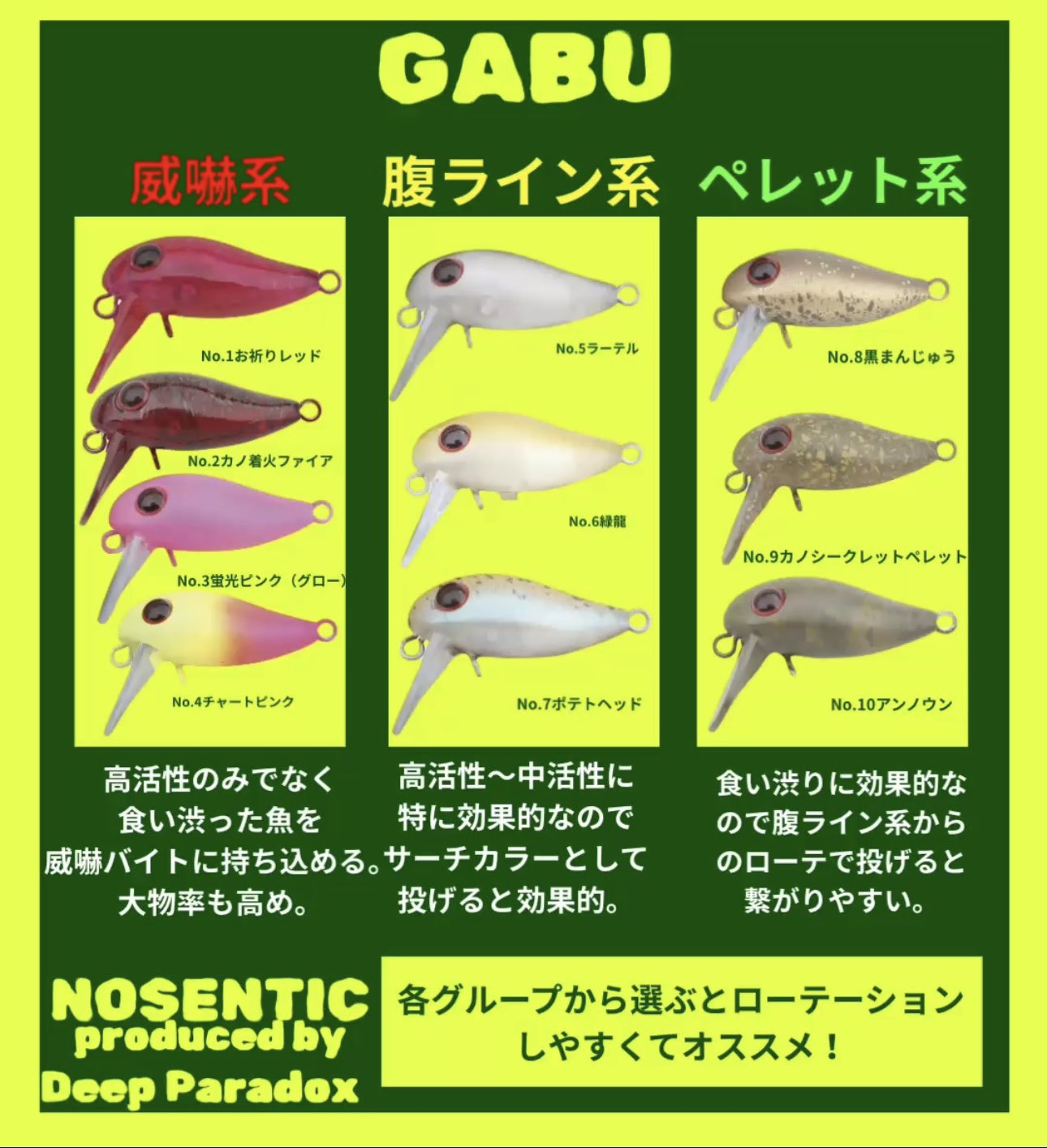 ディープパラドックス × ノーセンティック GABU(ガブ) 24S 1.6g / Deep