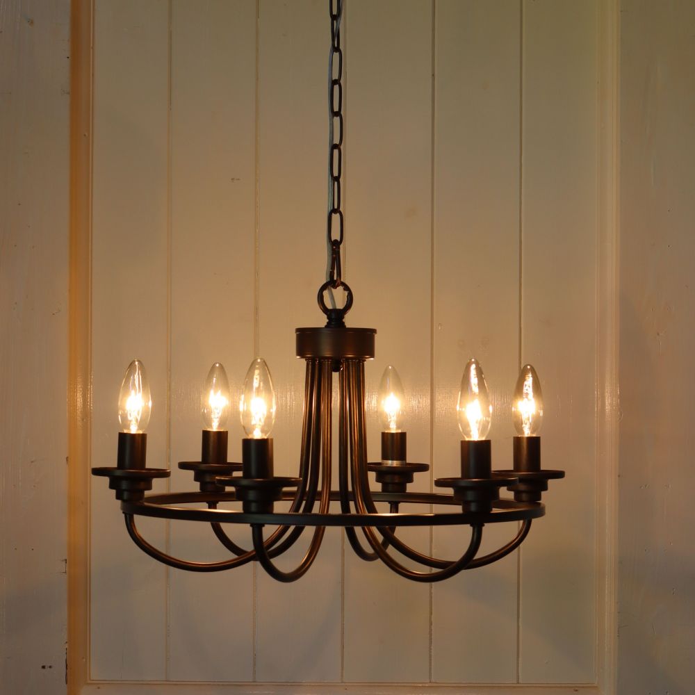 シルエットを楽しんで♪ 6灯シャンデリア OR1-IND-008-6AT