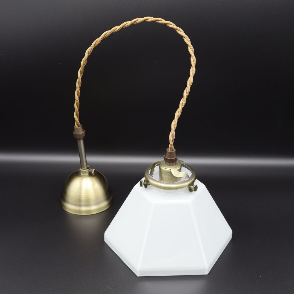 六角形のガラスシェード♪ ペンダントランプ AX1-HS3289-FC1-TG06A