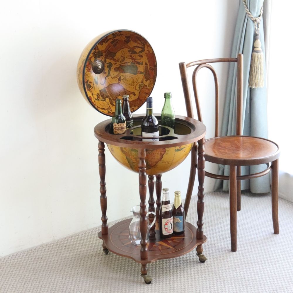 オシャレな地球儀型♪ ドリンクキャビネット VC104-025｜ヴィンテージ
