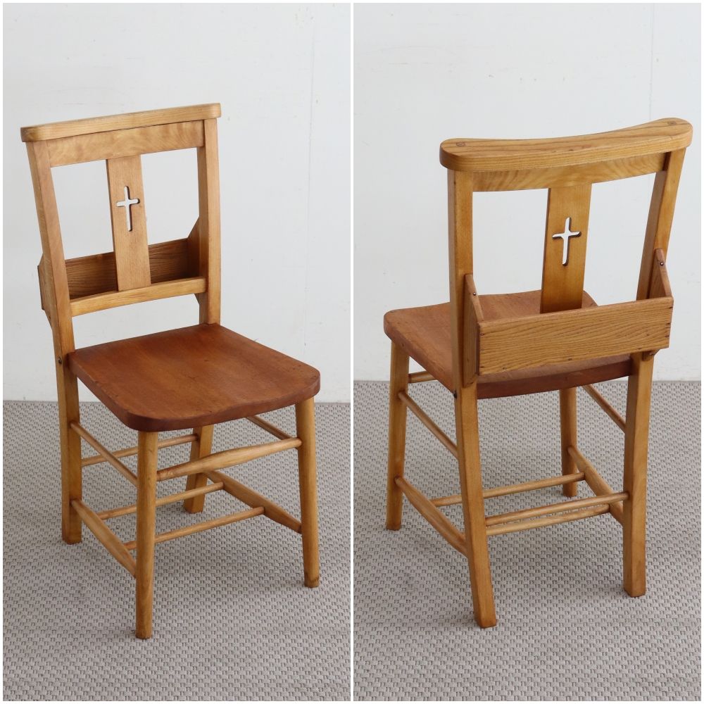 十字架の透かし模様♪ クロスバック チャーチチェア VC104-181001
