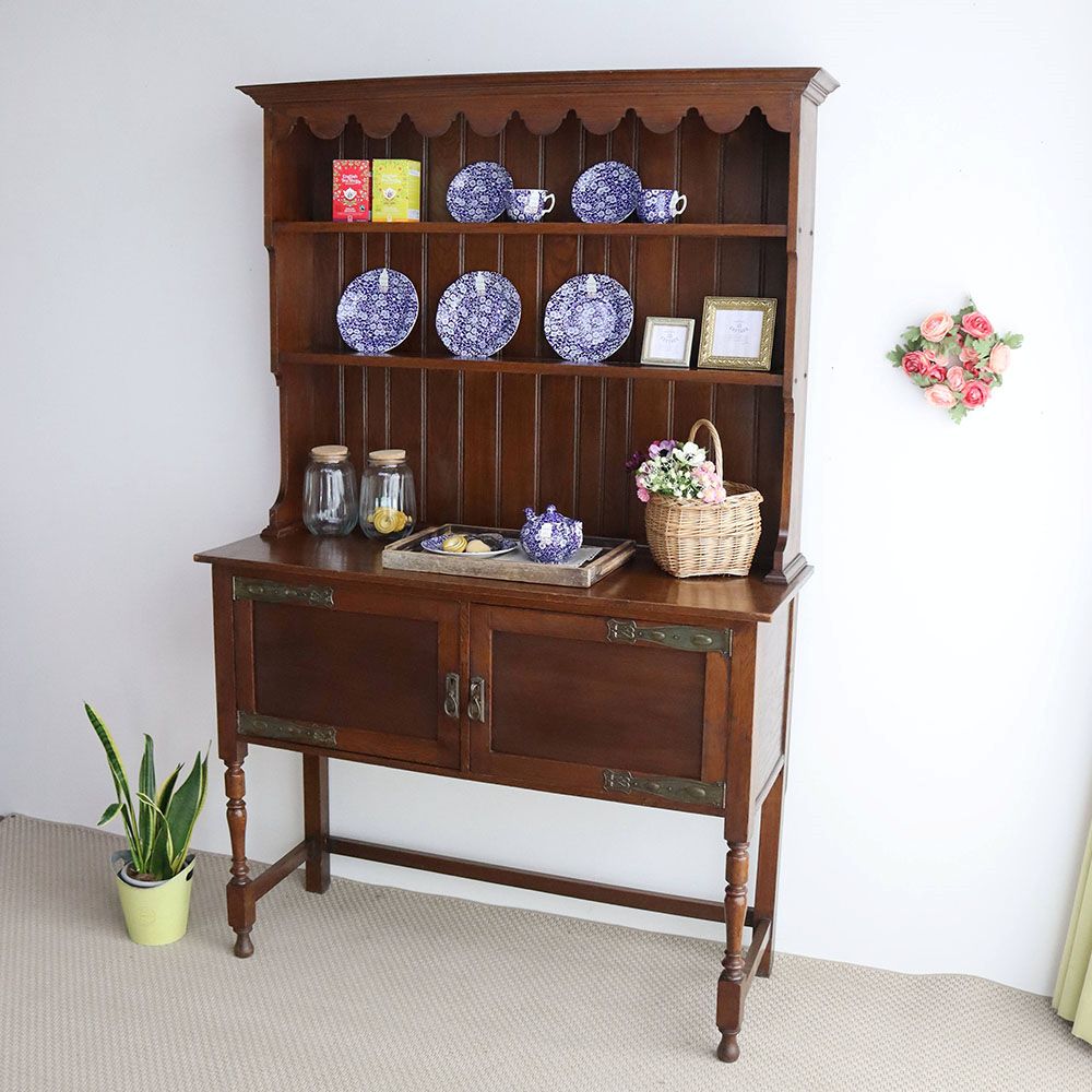 食器が映えるココア色♪ 食器棚 VC107-008 – アンティーク家具と雑貨の