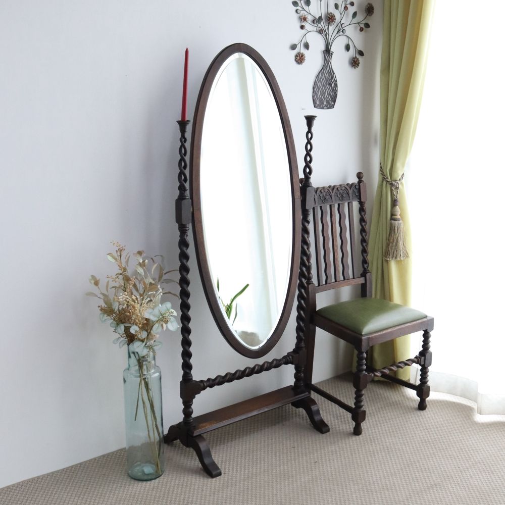 オシャレなオーバル型♪ アンティークミラー VC108-197 – アンティーク