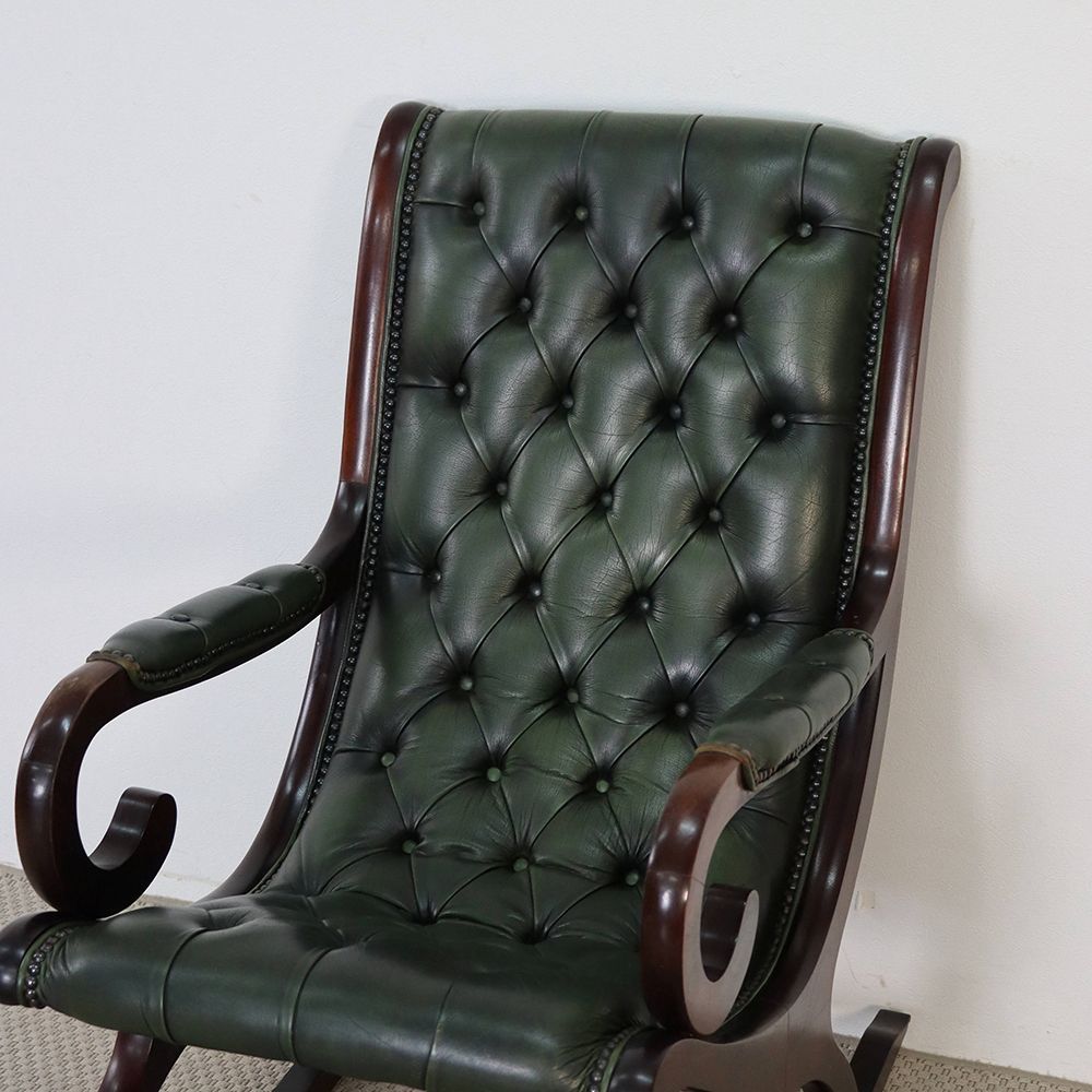 オシャレな革張りチェア♪ ロッキングチェア VC108-264 – アンティーク