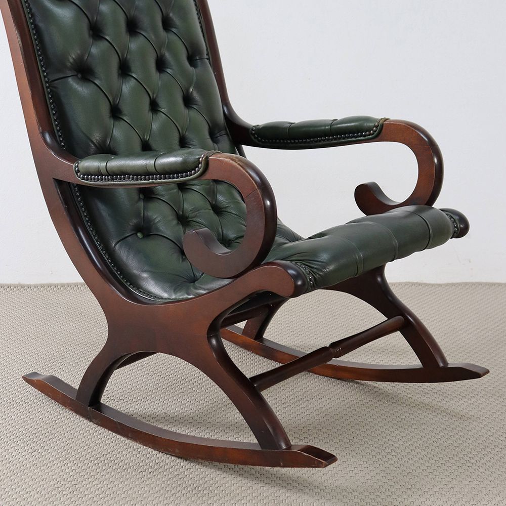 オシャレな革張りチェア♪ ロッキングチェア VC108-264 – アンティーク