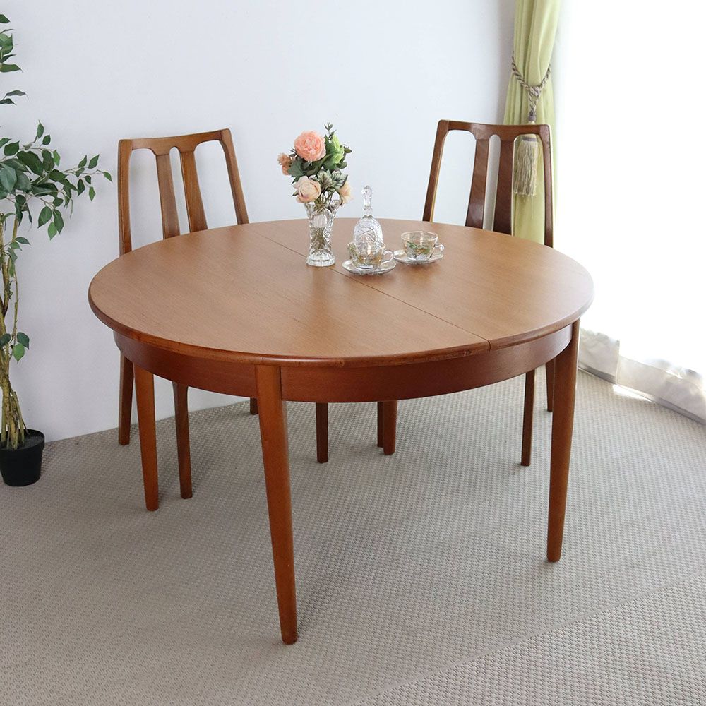 モダンな食卓に♪ ラウンドエクステンションテーブル VC109-014