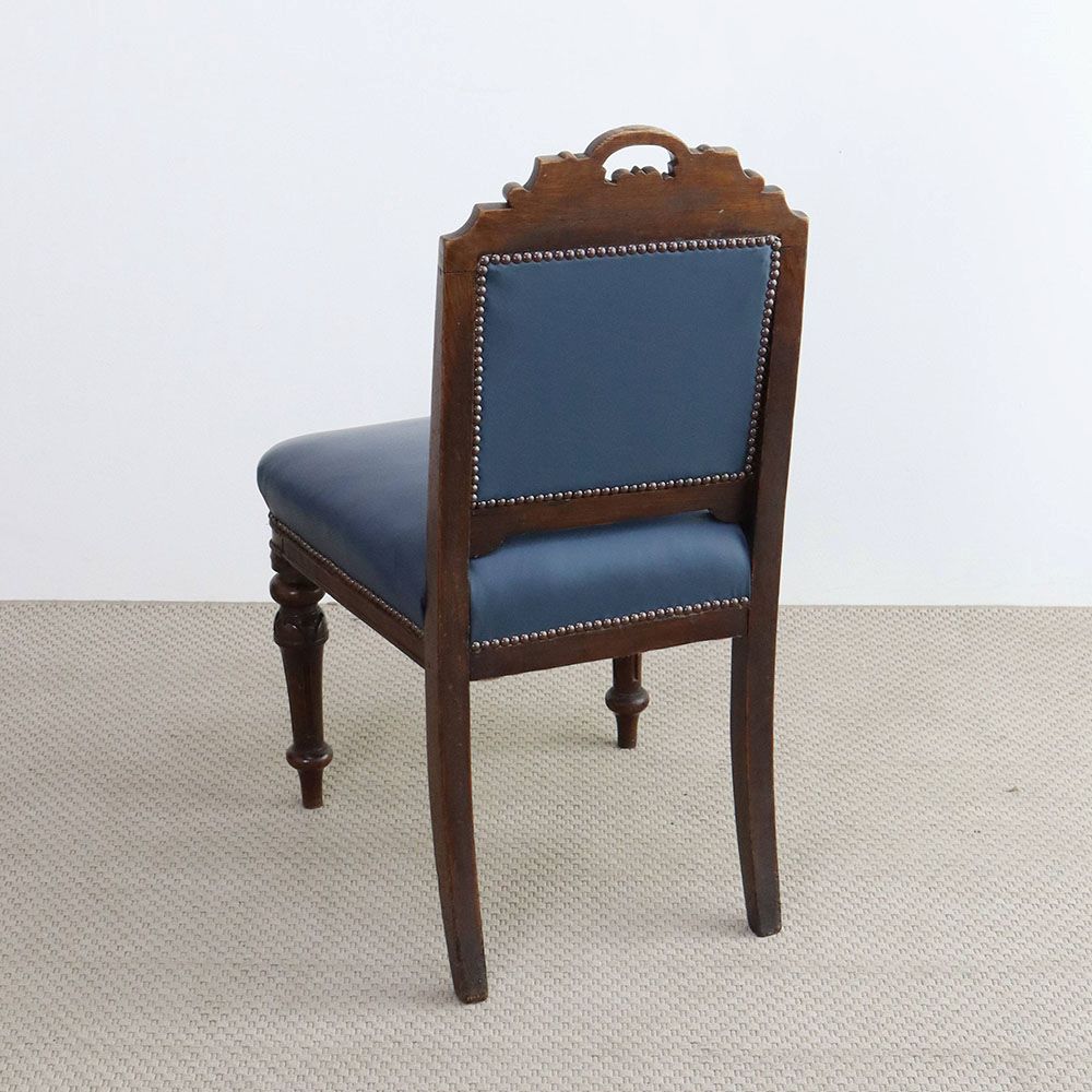 印象的なネイビー♪ ダイニングチェア VC109-259 – アンティーク家具と